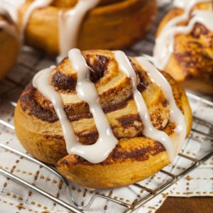 Homemade Cinnamon Roll Pastry with Vanilla Icing