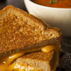 Homemade Grilled Cheese with Tomato Soup for Lunch