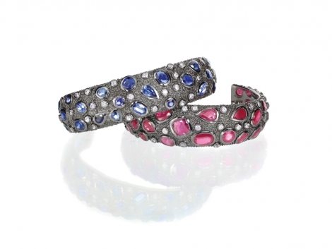 blue-and-red-gemstone-cuff-bracelet-stacok-VUFEZMR-1