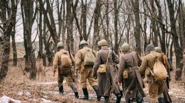 re-enactors-dressed-as-soviet-russian-red-army-P2VAPTQ