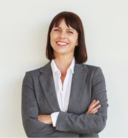Full body portrait of professional business woman