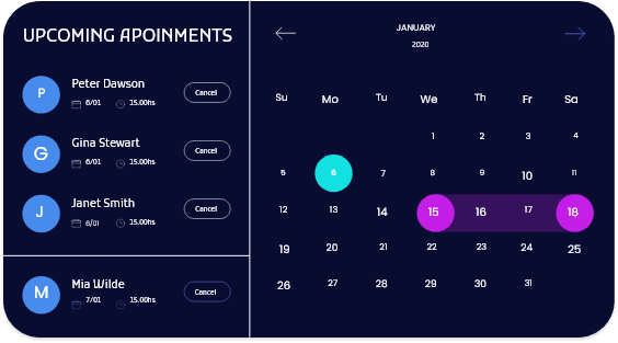 UPCOMING APOINMENTS