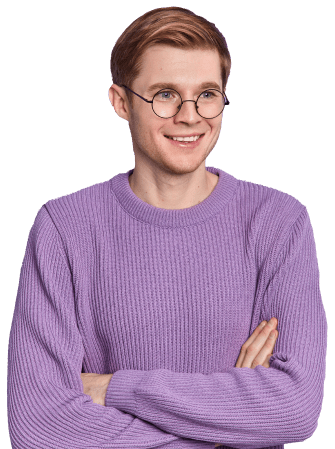 handsome-cheerful-man-teenager-keeps-arms-folded-looks-pensively-aside-has-gentle-smile-wears-basic-jumper-poses 2